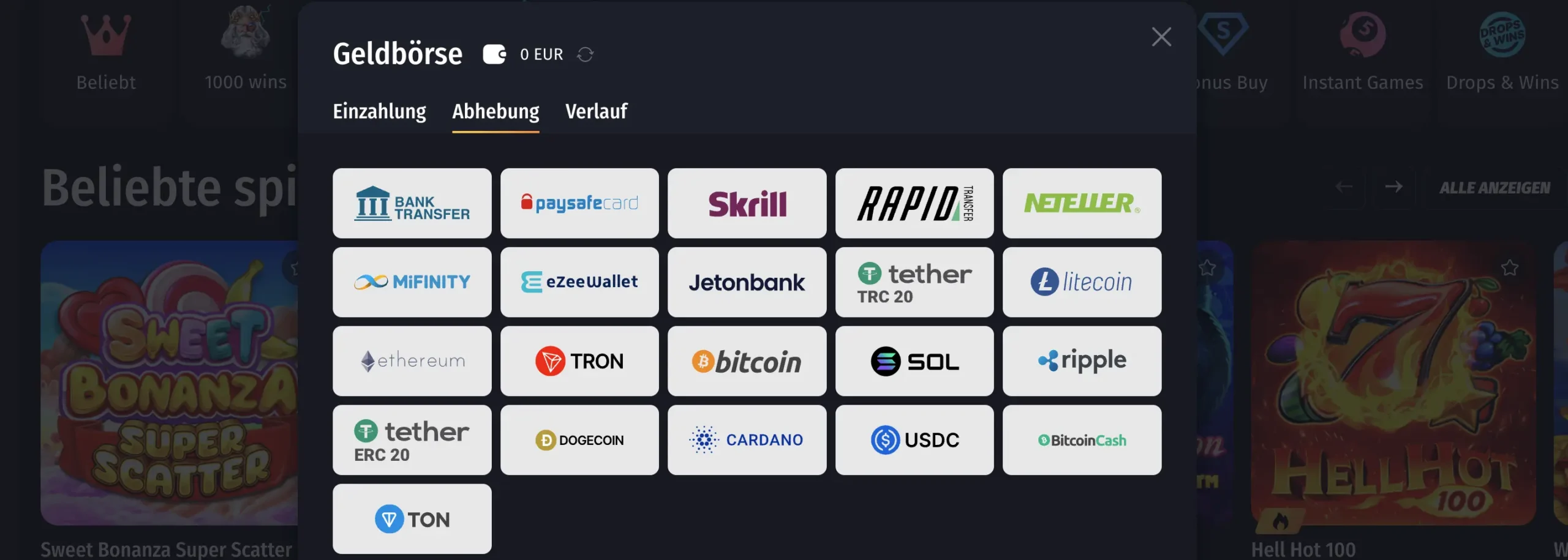 WinShark Casino Abhebung